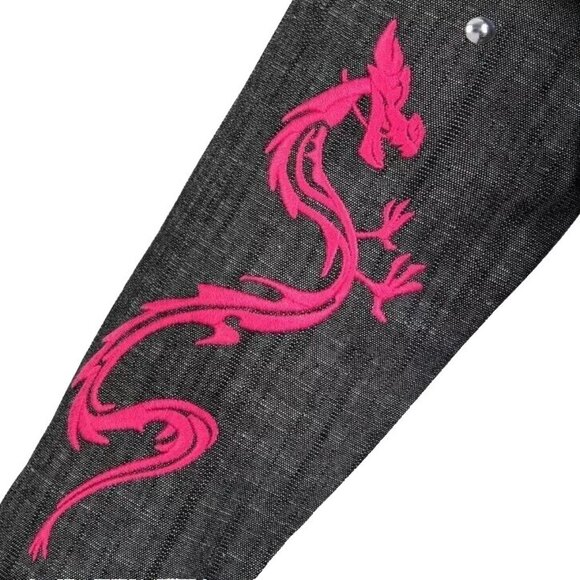 Disney Mulan Gray Denim & Pink Floral Zip Front Jumpsuit Coveralls Outfit -- 4T - Picture 5 of 10